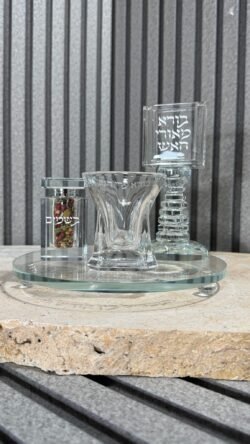 ⁦סט הבדלה מזכוכית מעוצבת⁩ – תמונה ⁦2⁩